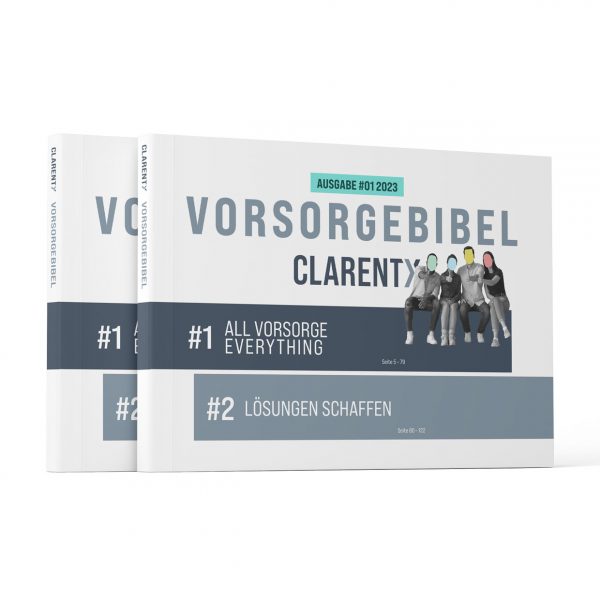 Clarenty GmbH · Vorsorgebibel · Das Vorsorgebuch für Finanz- & Vorsorge-Beratung · Cover